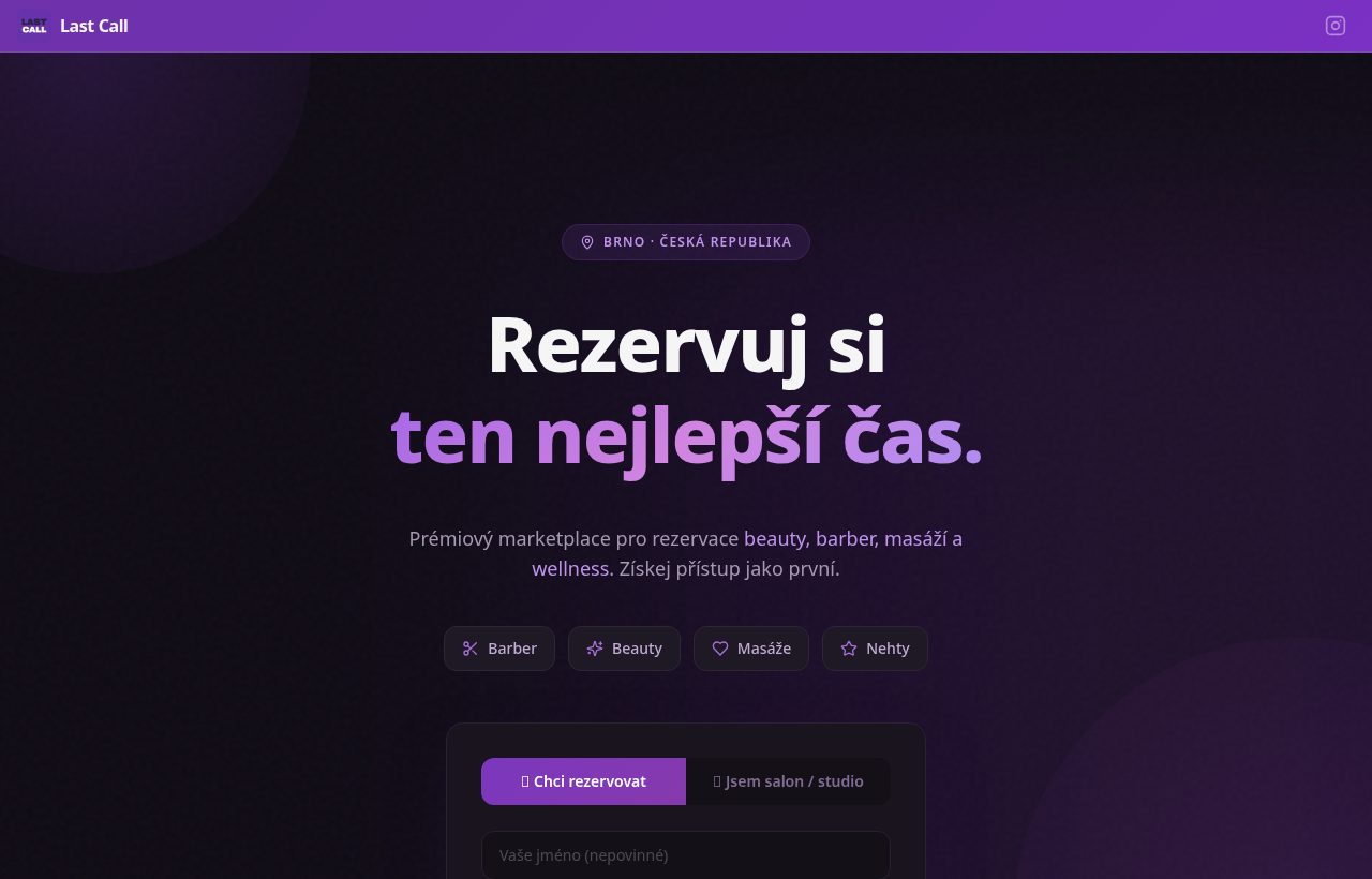 Náhled webu Last Call